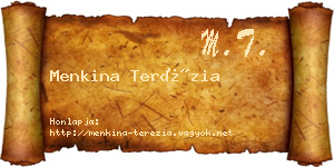 Menkina Terézia névjegykártya